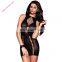 Black Straight up Patchwork Hollow Out Sexy Bedtime Babydoll Chemises