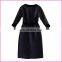 Fashion Design Patched Long Sleeve Belted Dress With Front Zipper