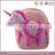 Custom stuffed unicorn backpack toy plush unicorn school bag