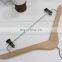 China Wholesaler Hot Sale Natural Wooden Hanger with Clips for Suita /Pants