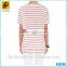 Wholesale 2016 Cheap Custom Pretty Quality Lady Striped Linen T-shirt