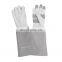 HANDLANDY In Stock Grey Cowhide Women Rose Pruning Long Sleeve Safety Yard Work Thorn Proof Leather Gardening Gloves