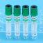 Green Top Lithium Heparin Non-Vacuum Test Tube for Blood Collection