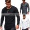 Oem Custom Solid Color, Long Sleeve Round Neck Pullover Casual Striped T Shirt For Men/