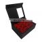 Wholesale luxury black flower roses gift packaging basket boxes with clear window