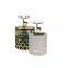 K&B high quality exquisite glass candleholder candle holder jar with gold metal deer head lid  for home decor