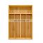 Kitchen Bamboo Silverware Organizer- 5 Compartments - Bamboo Drawer Organizer - Bamboo Hardware Organizer