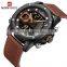 NAVIFORCE NF9172 Custom Logo Sport Men Dual Display Watches Waterproof Digital Quartz Leather Men Watches