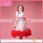 Kids fancy red feather bubble dress costumes, party dresses for girl 1-9 years