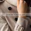 Leather Detail Gabardine Trench Jacket for lady