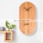 Custom Cheap Unique Design Modern Home Decoration Oval Bamboo Wooden Singing Wall Clock And Tidal Analog Big Wall Clock Large
