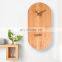 Multifunctional Eco Friendly 100% Natural Bamboo Oval Tide And Singing Bowl Analog Wall Clock