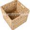 Environmentally friendly foldable water hyacinth plant fiber hand-woven rattan basket storage basket with wire frame