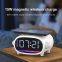 New hot selling multifunctional wireless fast charging with bluetooth speaker digital time display desk lamp clock for phones