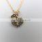 16K Gold Filled Cubic Zirconia Heart Pendant Necklace Jewelry