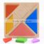 Wholesale Educational Kids Wooden Colored Tangram Jigsaw puzzle toys