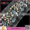 BOKA Mixed Rhinestones and Beads and Sequins and Pearls Waist Mesh Applique