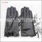 genuine black thin fringed leather gloves with polyester lining