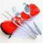 3 Pcs/lot New Fork Spoon Chopstick Travel Stainless Steel Cutlery Portable Bag Picnic