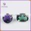 Wholesale synthetic round 15mm checkerboard top & normal bottom hydrothermal amethyst