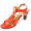 new high heel slingback lady elegant office sandals with golden button