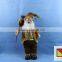Natural Country Brown Standing Santa Claus Christmas Figure With Sled and Gift Bag