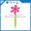 Soft Flower Rubber Material Ball Pen , Soft Cute Plastic Flower Pen For Girl Gift Set
