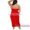 Red Mini Quenches Stretchable modern muslim women dress pictures