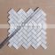 high quality 2 inch herringbone white marble mosaic tiles