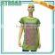 Women's Hip Long Blouse Cap sleeves Ruffled side seam designs for fat women