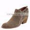 OLZAB 03 Latest fashion thick chunky heel buckle strap suede pointed toe women ankle boots