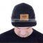 Wholesale Custom Blank 5 Panel Cap with Leather Patch/Cheap Flat Brim 5 Panel Cap