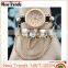 Alloy beads fashion leather lady bracelet watch for some jewerly with rhinestone