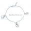 Fashion Cute Adjustable Silver Plated Diamond Open Apple Charms Anklets