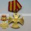 High quality 3d design gold plated metal medal hanger with ribbon/make metal medal with gold plated