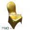 Hotel/Wedding/Banquet Supplies Gold Spandex Chair Cover with Front Arch Wholesale