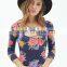 2014 Bodysuit Floral Printed Apparel for Women bodysuit cheap female clothing                        
                                                Quality Choice