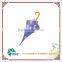 23" purple fabric wooden handle straight umbrella