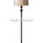 wholesale metal floor lamp with double switch and beige fabric lamp shade for home lighting