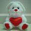 Valentine's Day Lovely Gift Red Heart Plush Rabbit Toy