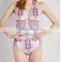 2016 hot sale one piece priting Condole belt sexy swimsuit bikini