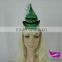 Green small hat with feather party hat