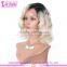 Luffy wig brand 10inch 130%density bob style silk top lace front wigs brazilian human hair ombre short bob wigs for black women