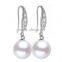 Sterling Silver Pearl Leverback Earrings, Fashionable Silver Jewelry