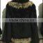 New Design Factory Price Knitted Rabbit Fur with racoon fur Coat