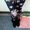 2014 Womens The Korean Fashion Leggins Denim Leggings BLack Roses Wholesale Slim Fitness Casual Pants