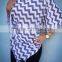 cotton spandex knit white ground with light purple zig zag stripe Premium Quality Infinity Nursing Scarf