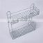 2016 High Quaity 2 Tier Wire Hanging Style Corner Stacking Shelf for bathroom