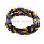 Navy Blue Yellow Titanium Ionic Sport Baseball Necklace With 20" 3-rope Tornado Braid