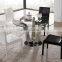 Simple Design Dining Table With Clear Glass Top